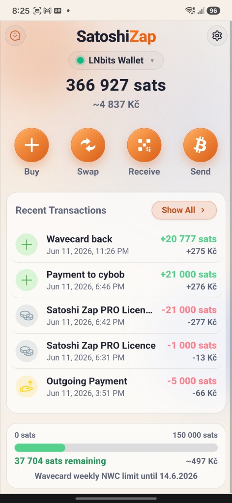 SatoshiZap App Screenshot